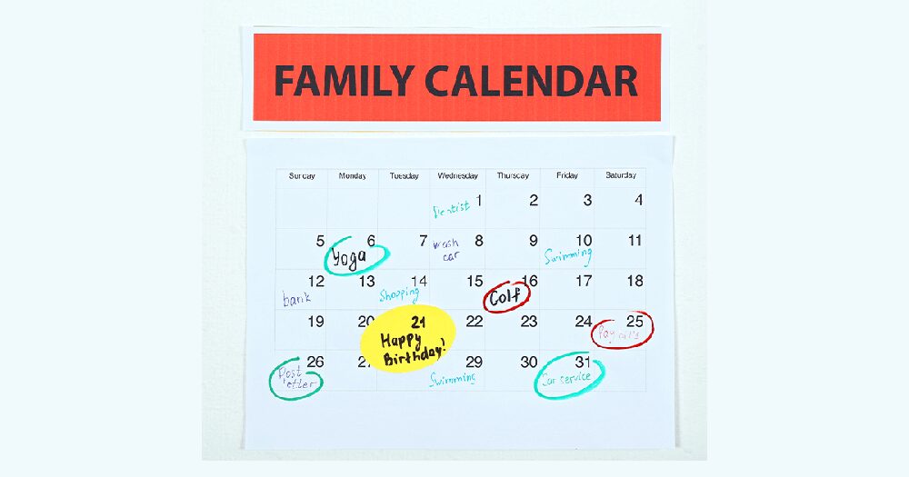 organizing your home for back to school success calendar image