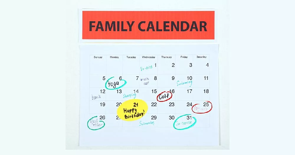 organizing your home for back to school success calendar image