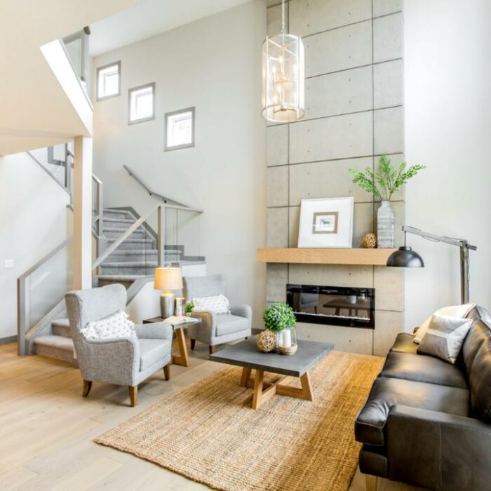Interior of fancy living room.